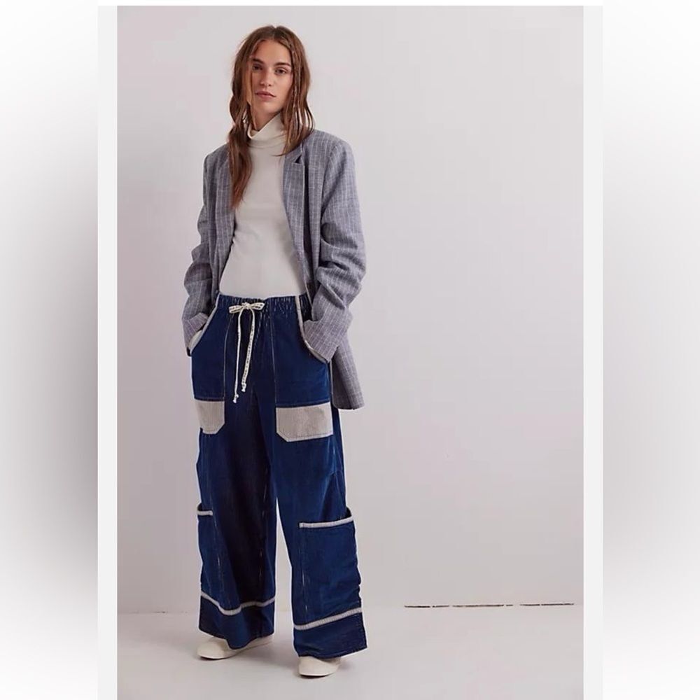 New Free People We The Free Amethyst Wide-Leg Pull-On Corduroy Jeans
